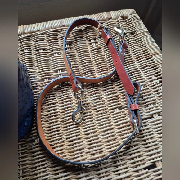 Dooney & Bourke Blue and Brown Textured Leather Tote - Picture 4 of 5